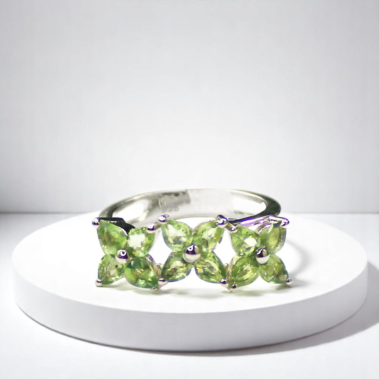 Unique Nat. Peridot Gemstone 925 Sterling Silver Statement Ring