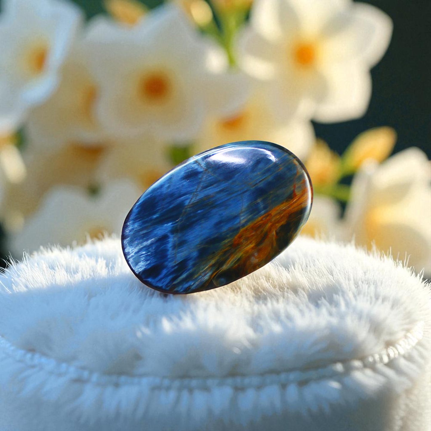 Premium Quality Pietersite Cab – Eye-Catching Mix of Golden, Red & Indigo Fibers