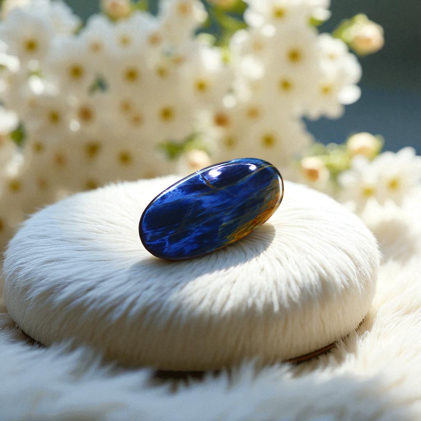 Premium Quality Pietersite Cab – Eye-Catching Mix of Golden, Red & Indigo Fibers