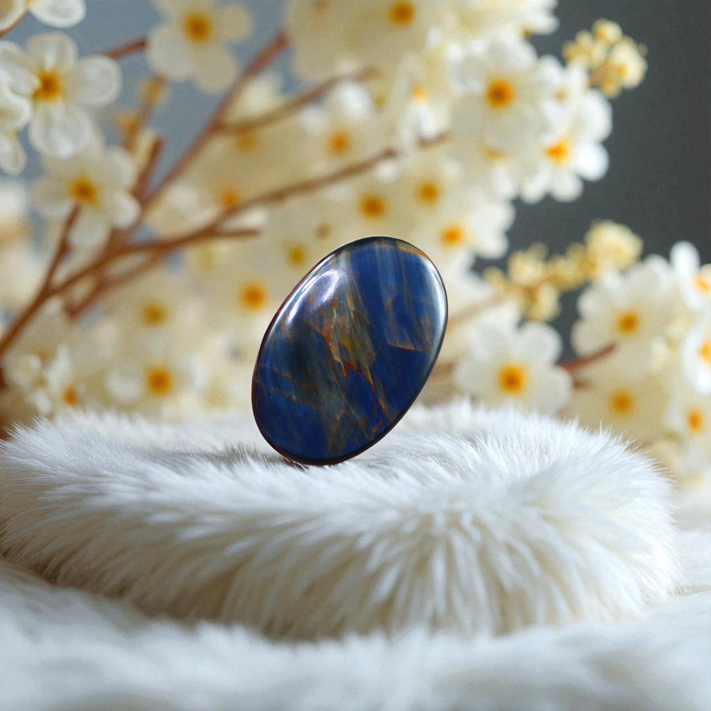 Premium Quality Pietersite Cab – Eye-Catching Mix of Golden, Red & Indigo Fibers