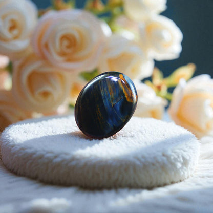 Premium Quality Pietersite Cab – Eye-Catching Mix of Golden, Red & Indigo Fibers