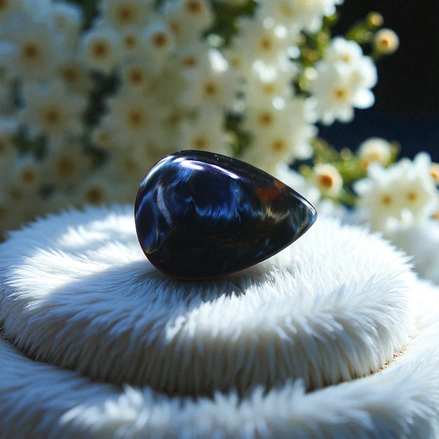 Premium Quality Pietersite Cab – Eye-Catching Mix of Golden, Red & Indigo Fibers