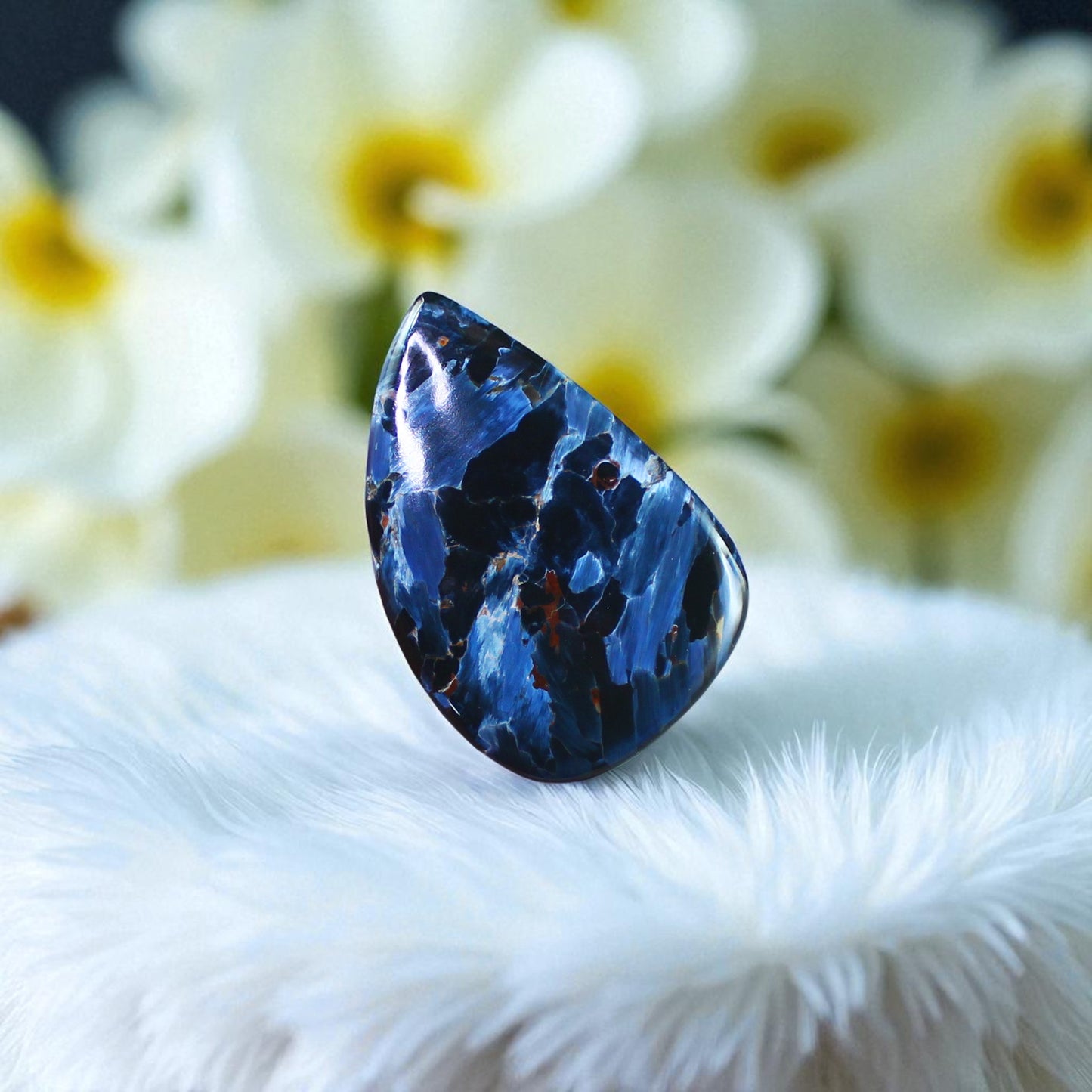 Premium Quality Pietersite Cab – Eye-Catching Mix of Golden, Red & Indigo Fibers