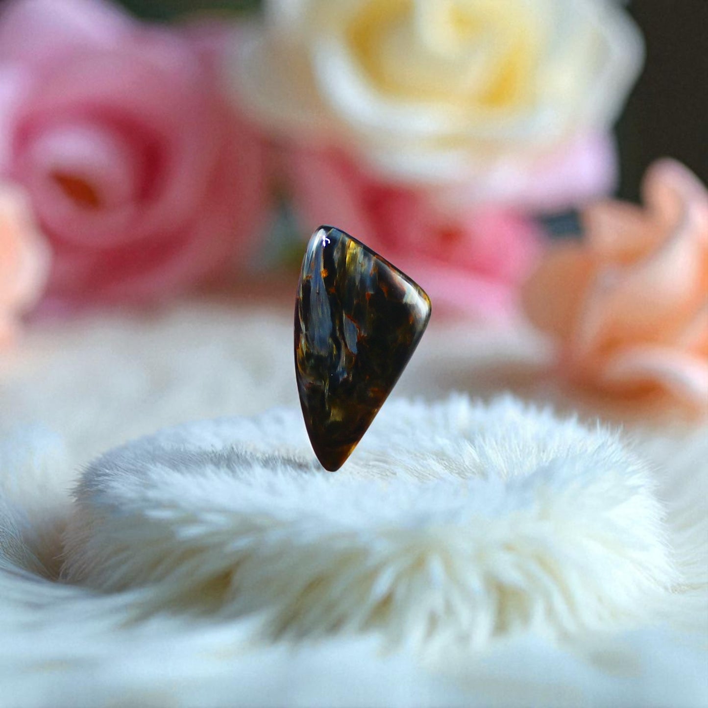 Premium Quality Pietersite Cab – Eye-Catching Mix of Golden, Red & Indigo Fibers