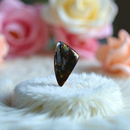 Premium Quality Pietersite Cab – Eye-Catching Mix of Golden, Red & Indigo Fibers