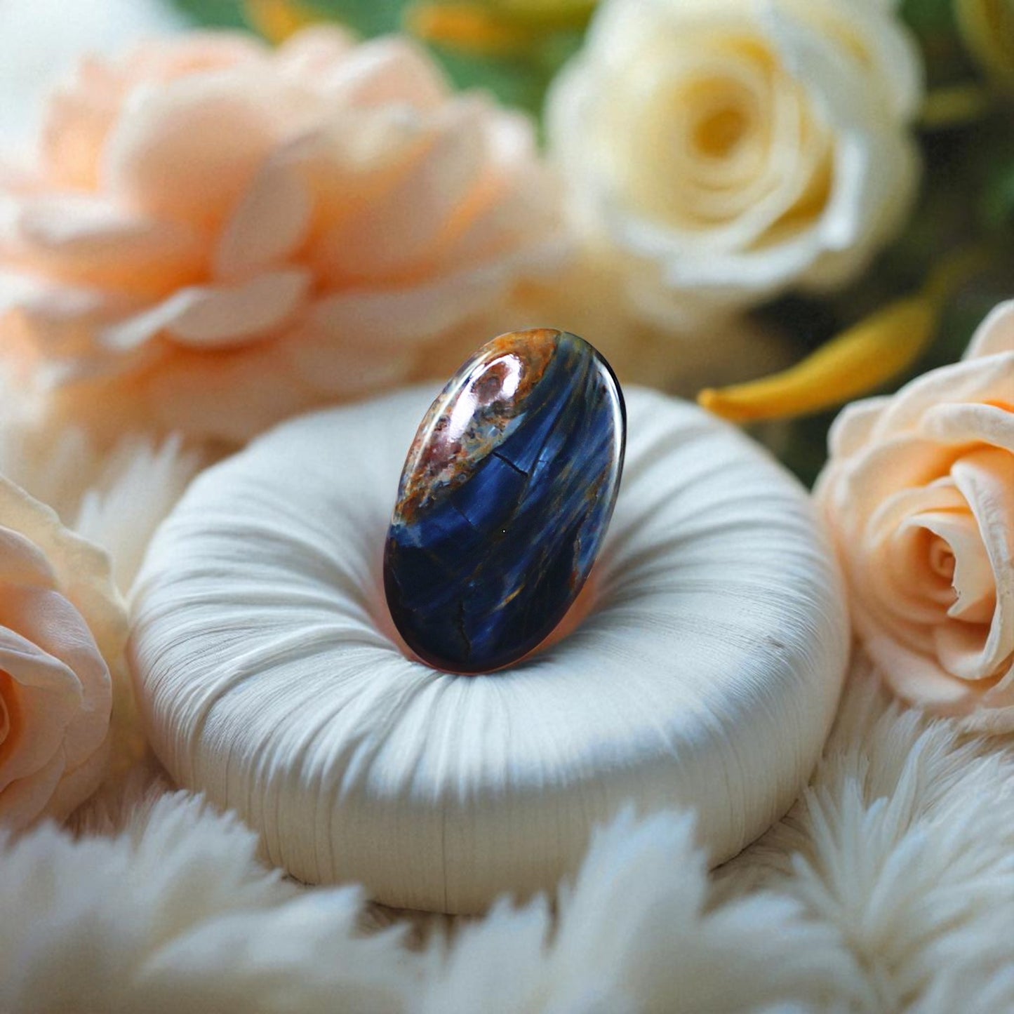 Premium Quality Pietersite Cab – Eye-Catching Mix of Golden, Red & Indigo Fibers