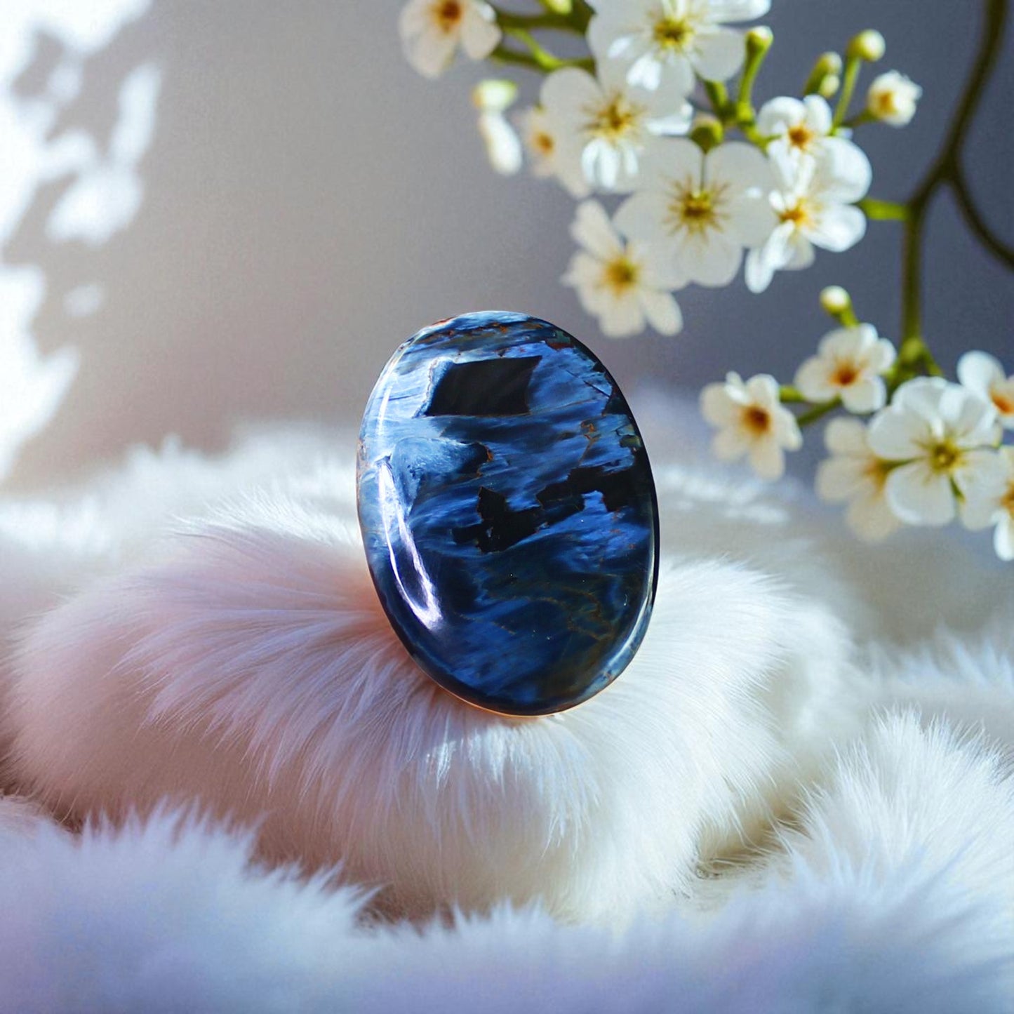 Premium Quality Pietersite Cab – Eye-Catching Mix of Golden, Red & Indigo Fibers