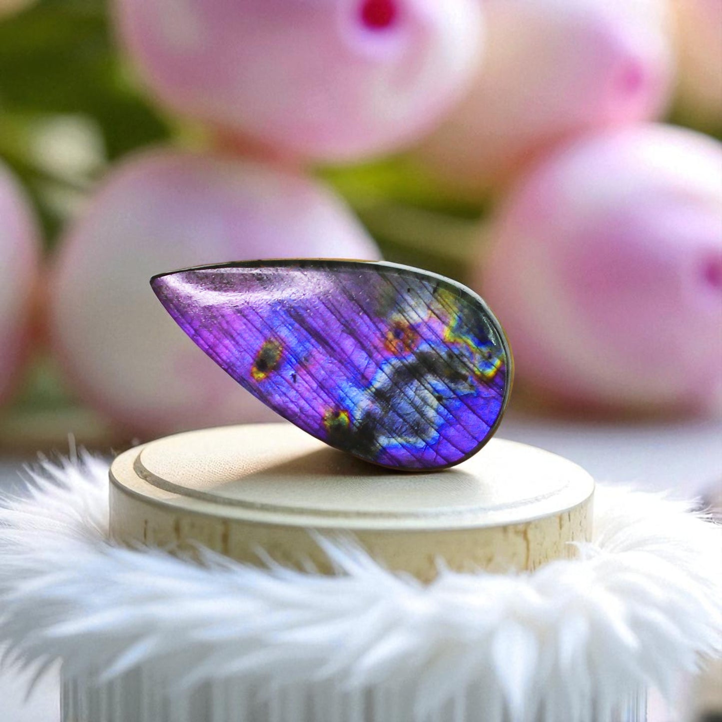 Spectrolite Labradorite Cab – Rare Purple-Blue Sheen, Collector’s Gem