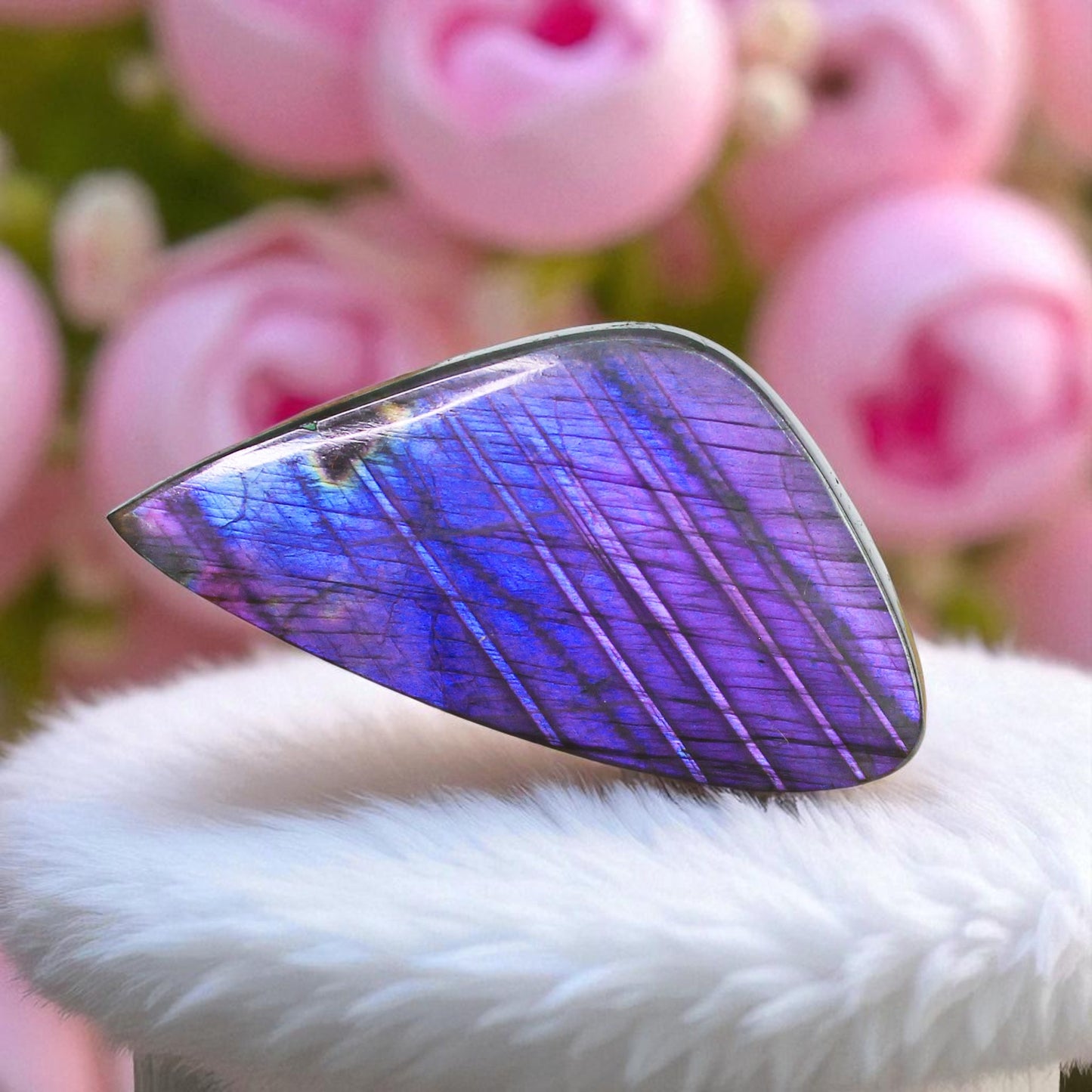 Spectrolite Labradorite Cab – Rare Purple-Blue Sheen, Collector’s Gem