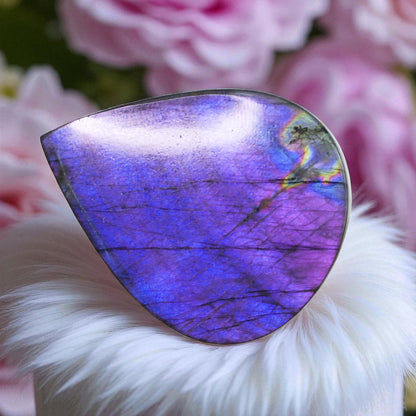 Spectrolite Labradorite Cab – Rare Purple-Blue Sheen, Collector’s Gem