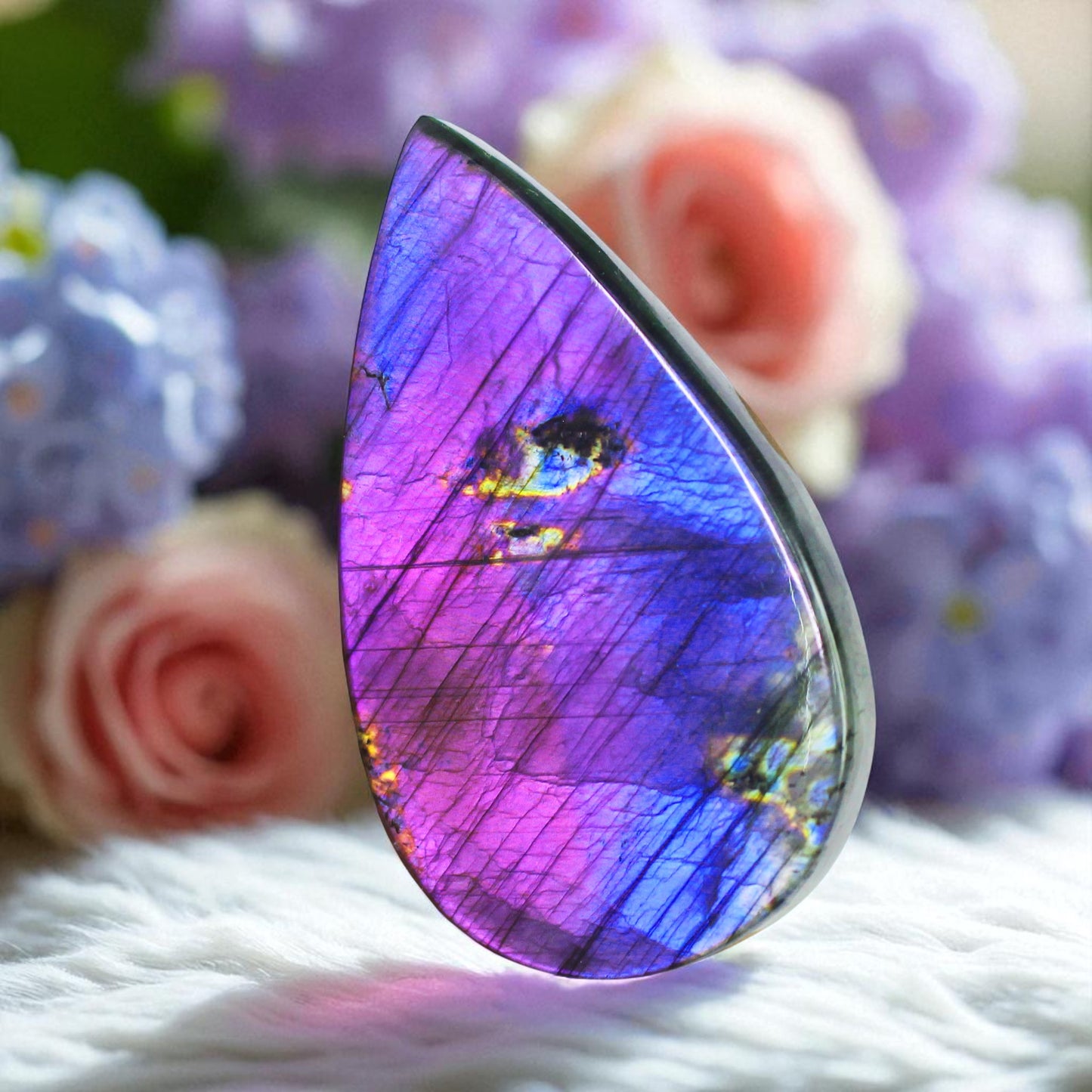 Spectrolite Labradorite Cab – Rare Purple-Blue Sheen, Collector’s Gem