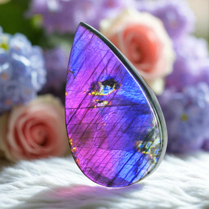 Spectrolite Labradorite Cab – Rare Purple-Blue Sheen, Collector’s Gem