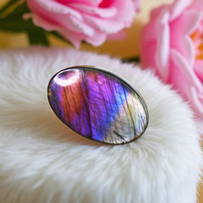 Spectrolite Labradorite Cab – Rare Purple-Blue Sheen, Collector’s Gem