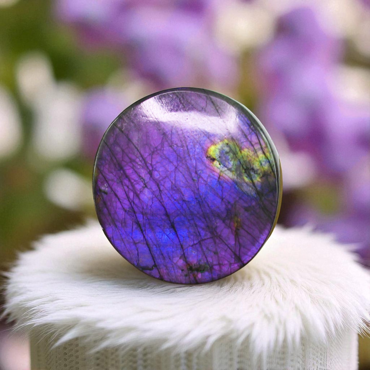 Spectrolite Labradorite Cab – Rare Purple-Blue Sheen, Collector’s Gem