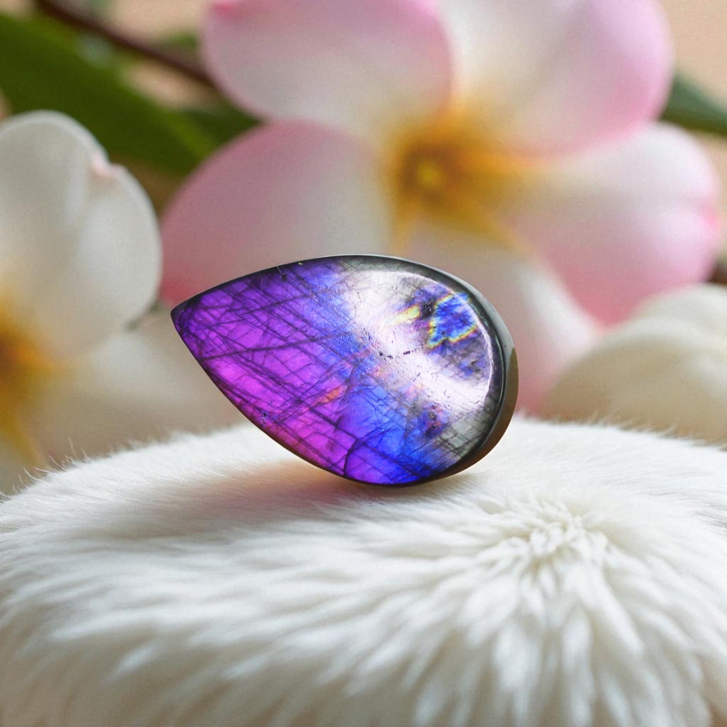 Spectrolite Labradorite Cab – Rare Purple-Blue Sheen, Collector’s Gem