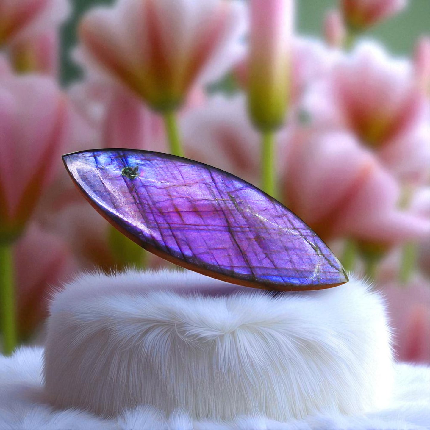 Spectrolite Labradorite Cab – Rare Purple-Blue Sheen, Collector’s Gem