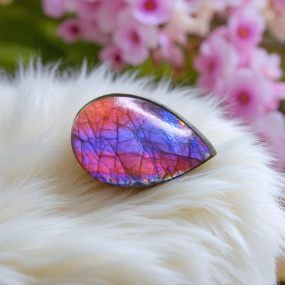 Spectrolite Labradorite Cab – Rare Purple-Blue Sheen, Collector’s Gem