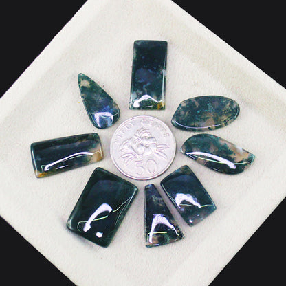 Natural Moss Agate Gemstone Lot for Jewelry & Lapidary Work