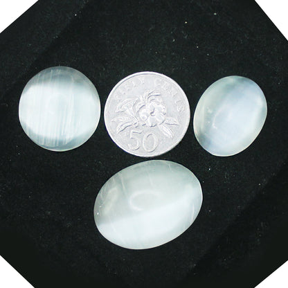Natural Selenite Cabochon Lot – Polished White Selenite Gemstones for Jewelry & Crafts