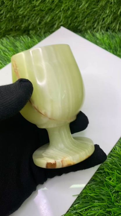 Afghanistan Onyx Wine Glass – Hand-Carved Natural Stone Goblet